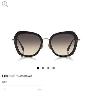 Tom Ford Kenyan sunglasses in black & gold. EUC - barely worn.